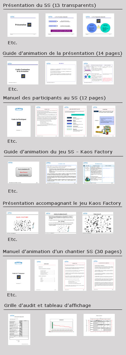 5S - Pack complet 5S (jeu de simulation + formation + pilotage chantier)